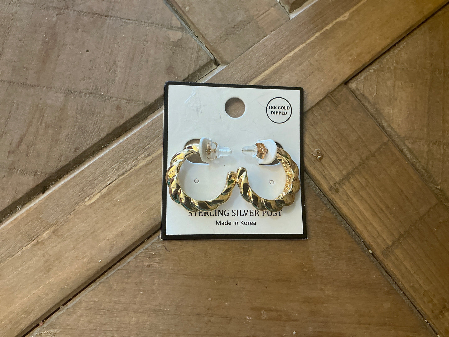 Gold dipped braided hoops