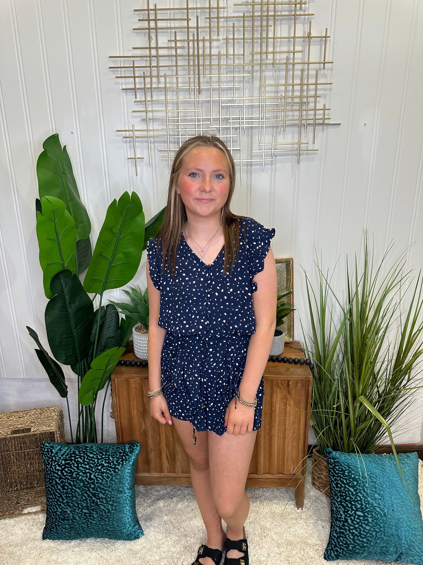 Navy Romper