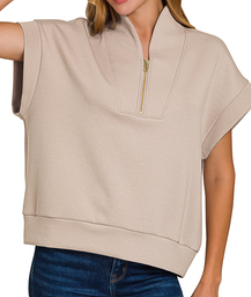 MOCHA Scuba high neck half zip vest