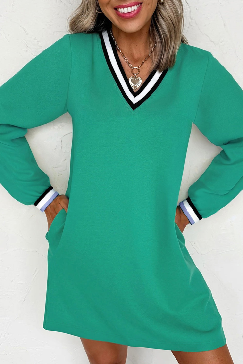 Breen Dress Black White Trim
