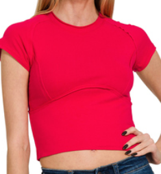 RED Fitted Top