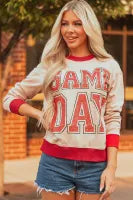 GAME DAY Striped Baggy Sweatshirt