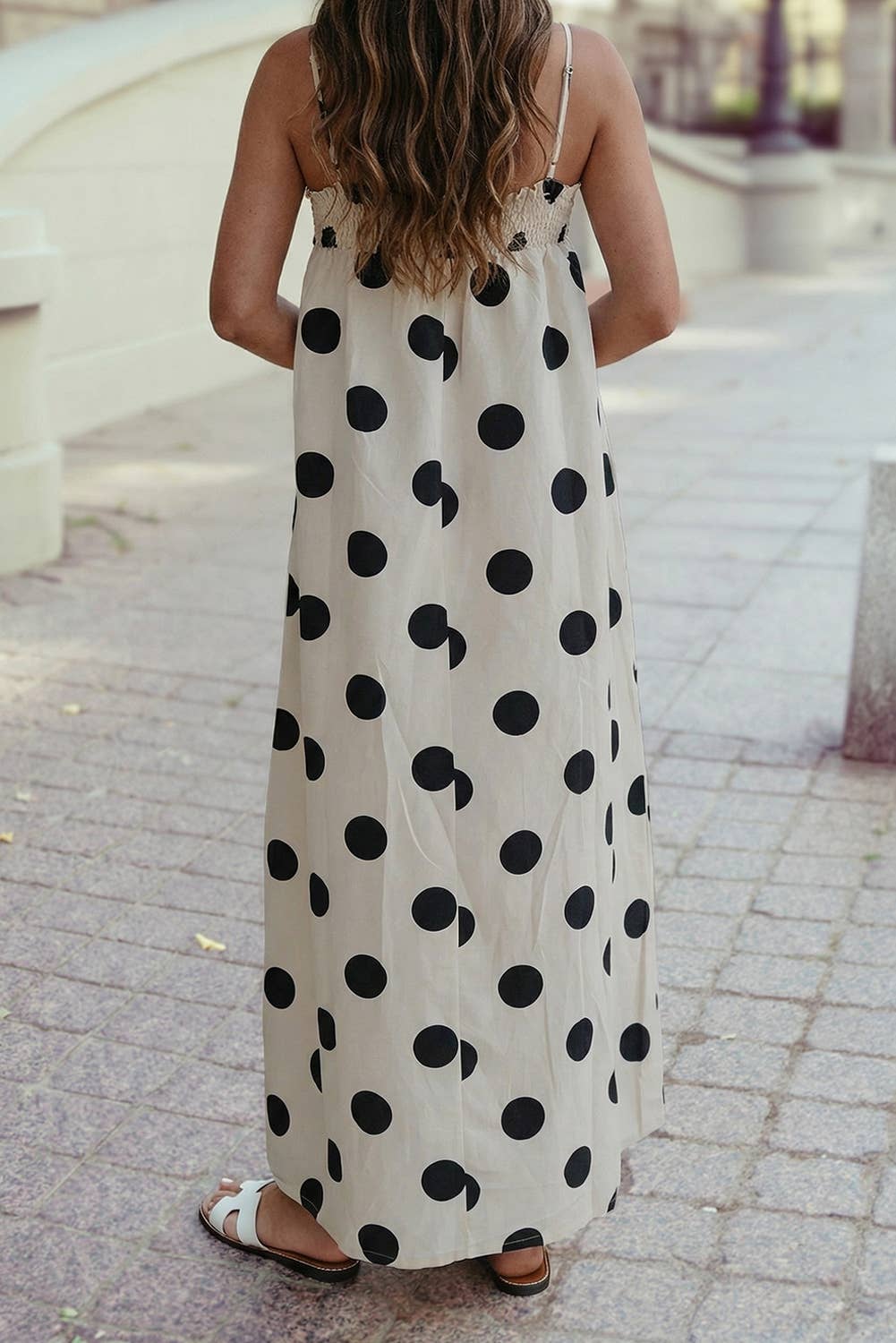 Polka Dot Spaghetti Straps Maxi Dress