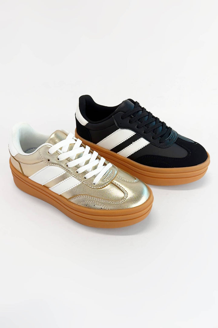 TOPPING-03 DOUBLE STRAP DESIGN PLATFORM SNEAKERS