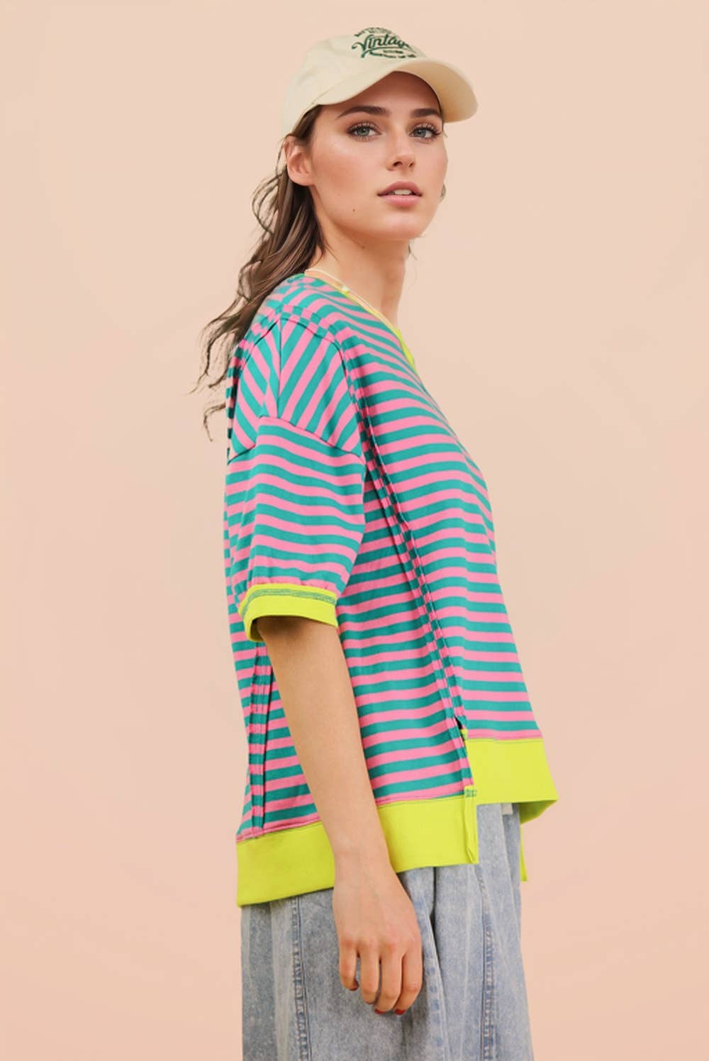 Oversized Stripe Casual Knit Top
