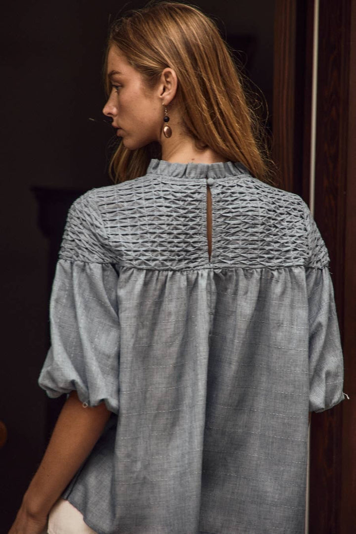 Bubble Sleeve Blouse