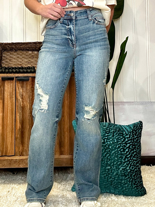 Judy Blue High Waist Dad Straight Jeans