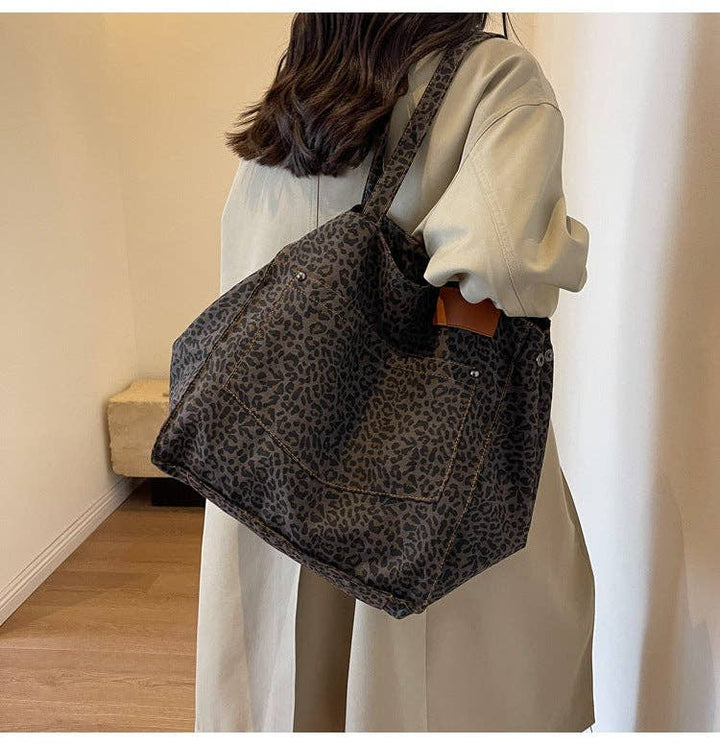 Leopard Print Large Capacity Tote Bag