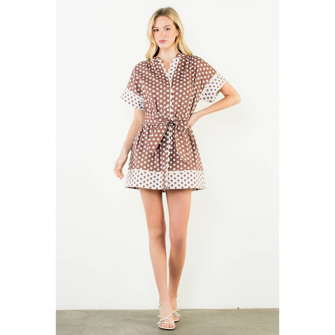 Short Sleeve Polka Dot Dress