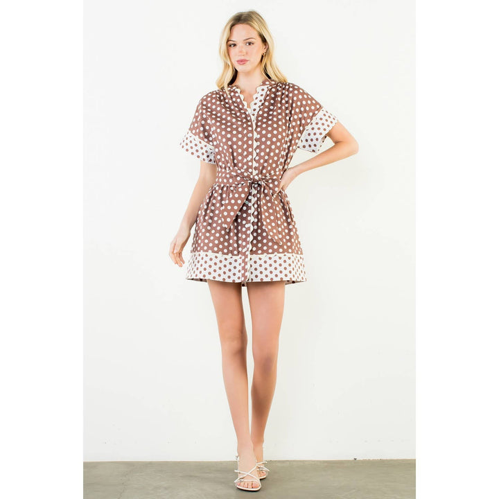 Short Sleeve Polka Dot Dress