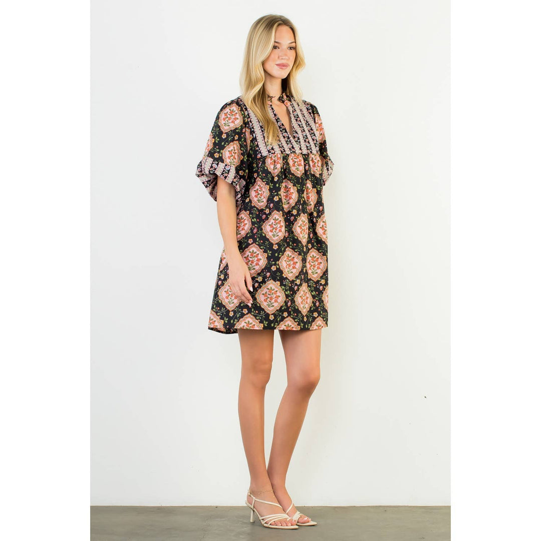 Puff Sleeve Floral Dress