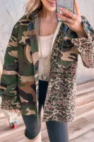 Leopard Camo Patchwork Oversize Shacket