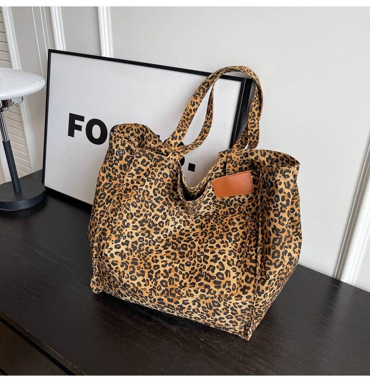 Leopard Print Large Capacity Tote Bag