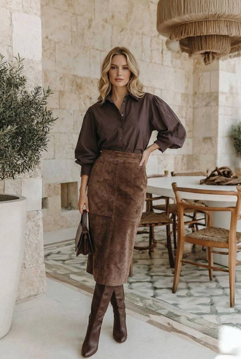 Short Puff Sleeve Button Down Shirt Top