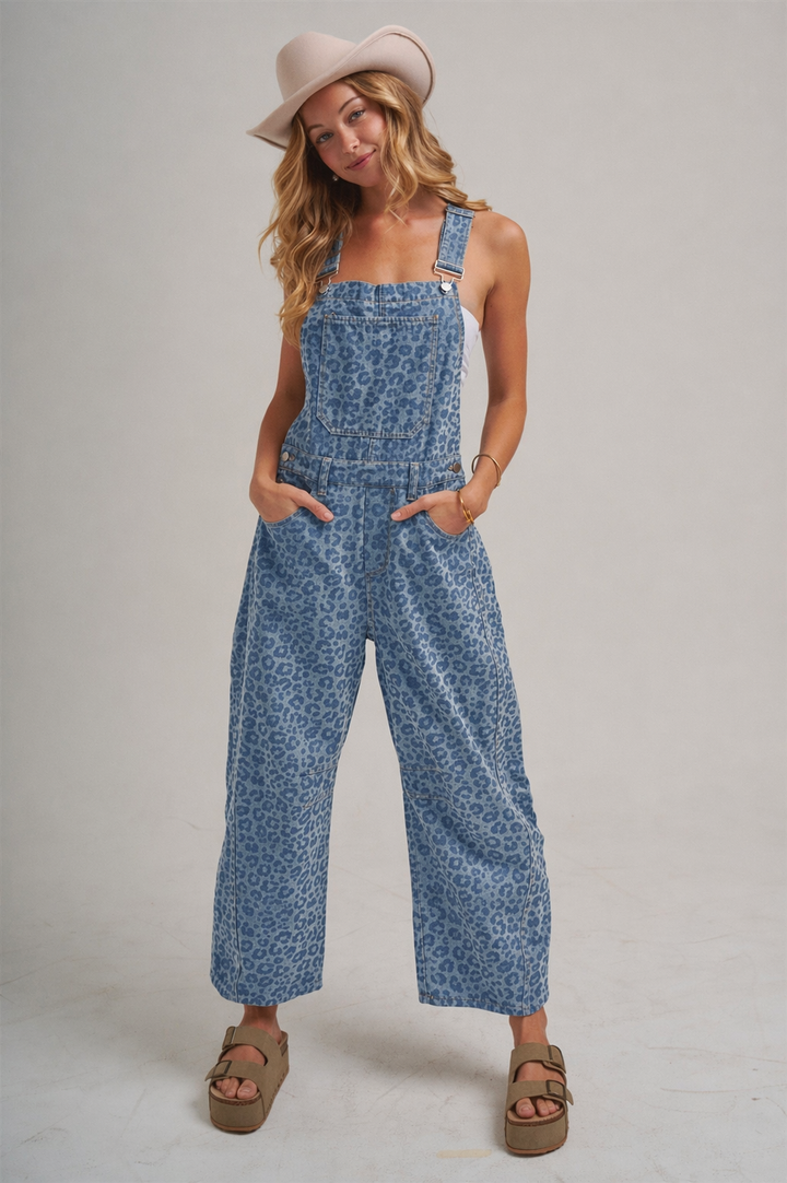 VINTAGE LEOPARD OVERALL JUMPSUIT