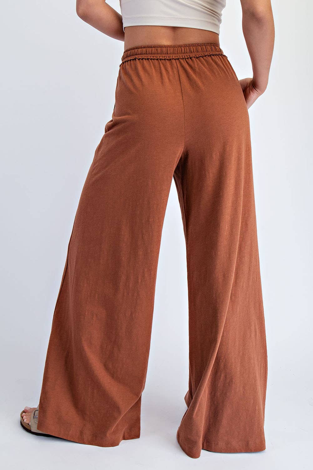 COTTON SLUB LOUNGING WIDE PANT