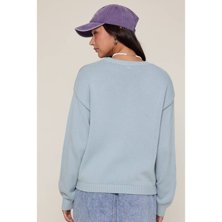'FISH' GRAPHIC COASTAL CREWNECK SWEATER