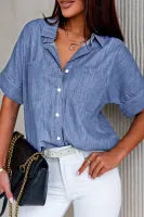 Denim Shirt with Collar