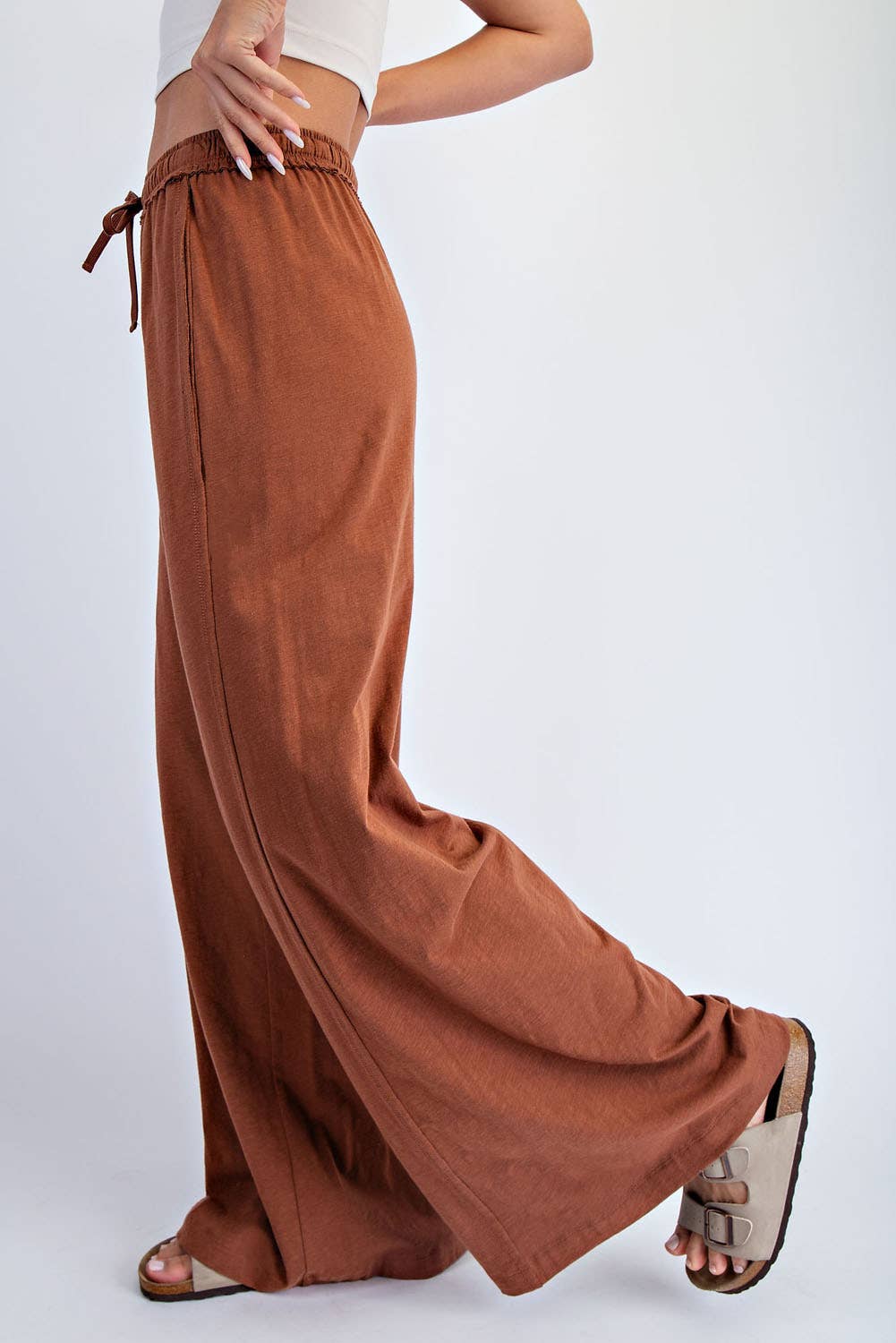 COTTON SLUB LOUNGING WIDE PANT