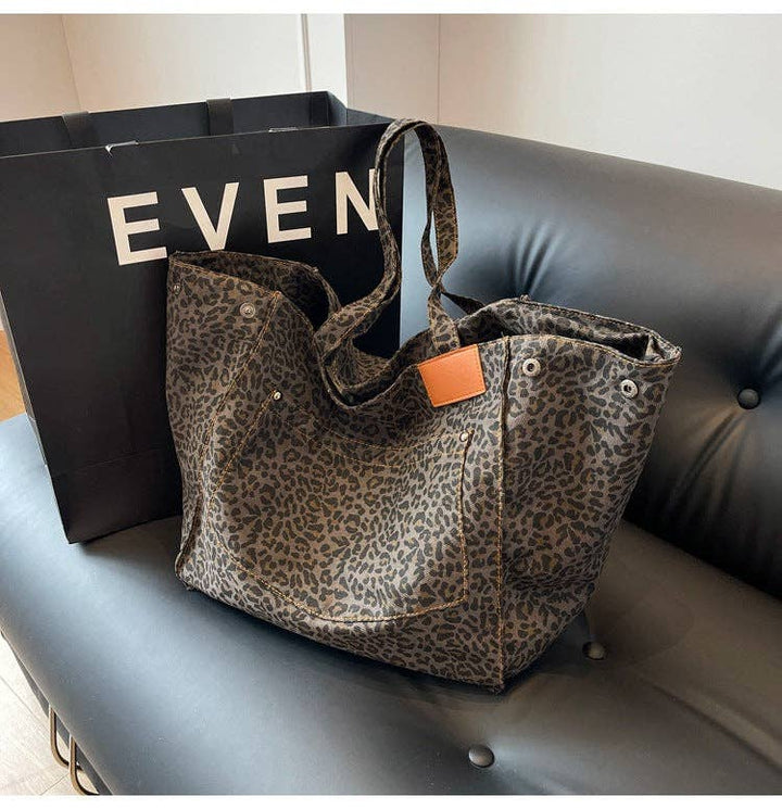 Leopard Print Large Capacity Tote Bag