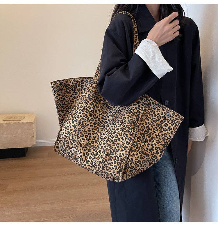 Leopard Print Large Capacity Tote Bag