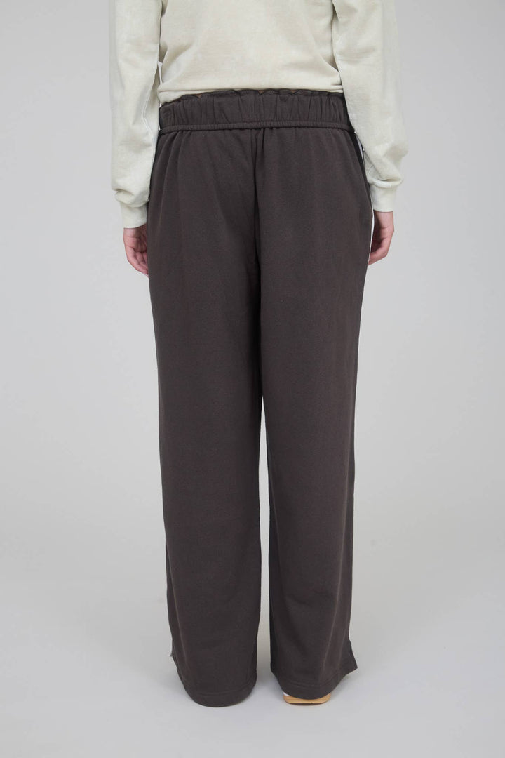 FOLD OVER DRAWSTRING WAIST WIDE LEG LOUNGE PANTS