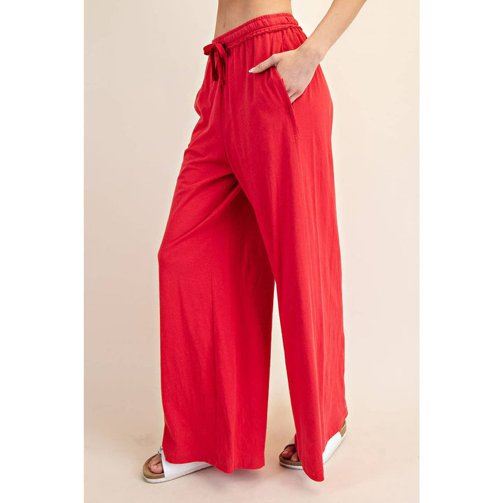 COTTON SLUB LOUNGING WIDE PANT