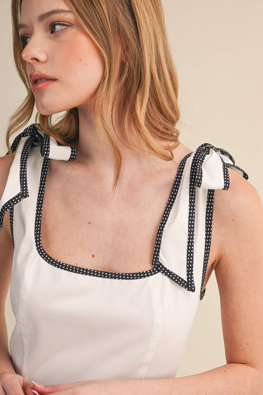 White RIC RAC TIERED MIDI DRESS