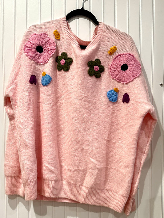 Pink Flower Sweater