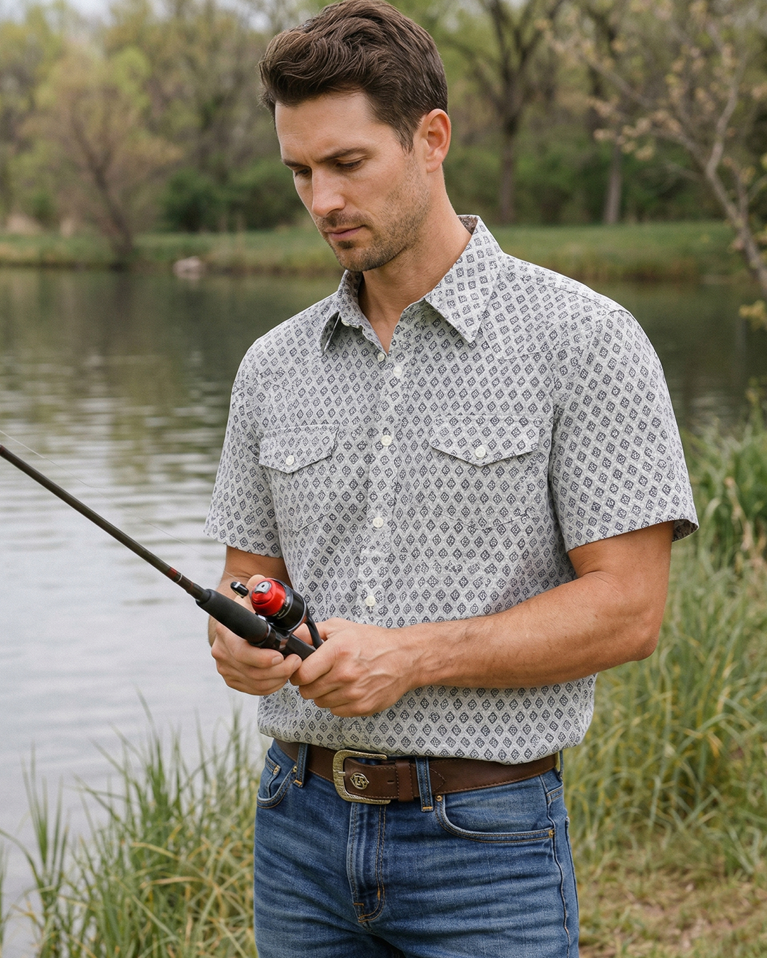 Men's Western Fishing shirts with Snaps