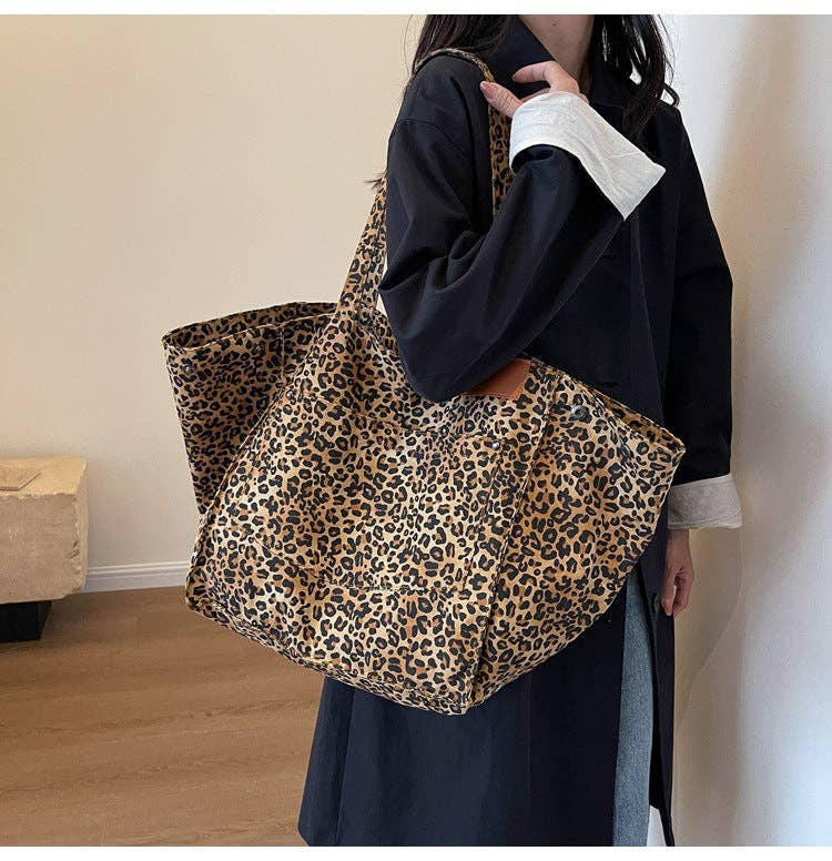 Leopard Print Large Capacity Tote Bag