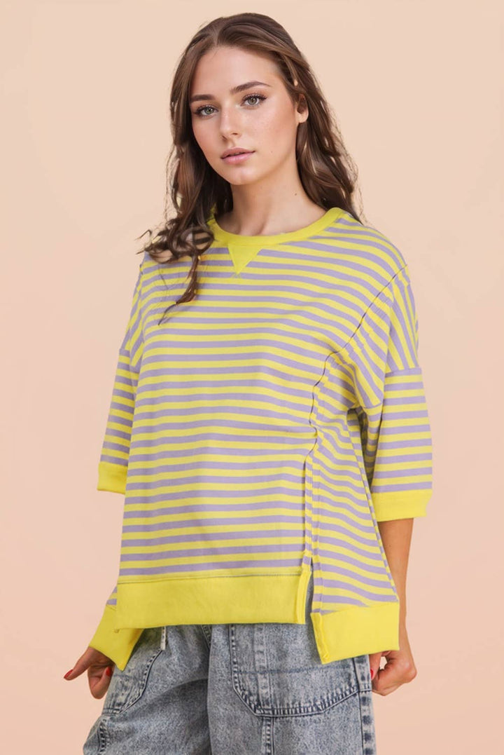 Oversized Stripe Casual Knit Top