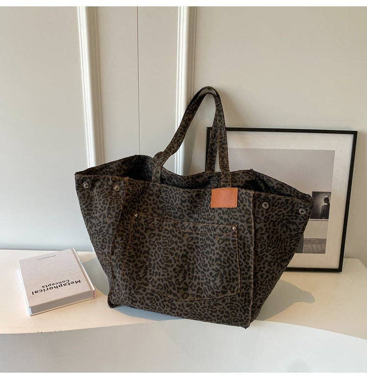 Leopard Print Large Capacity Tote Bag