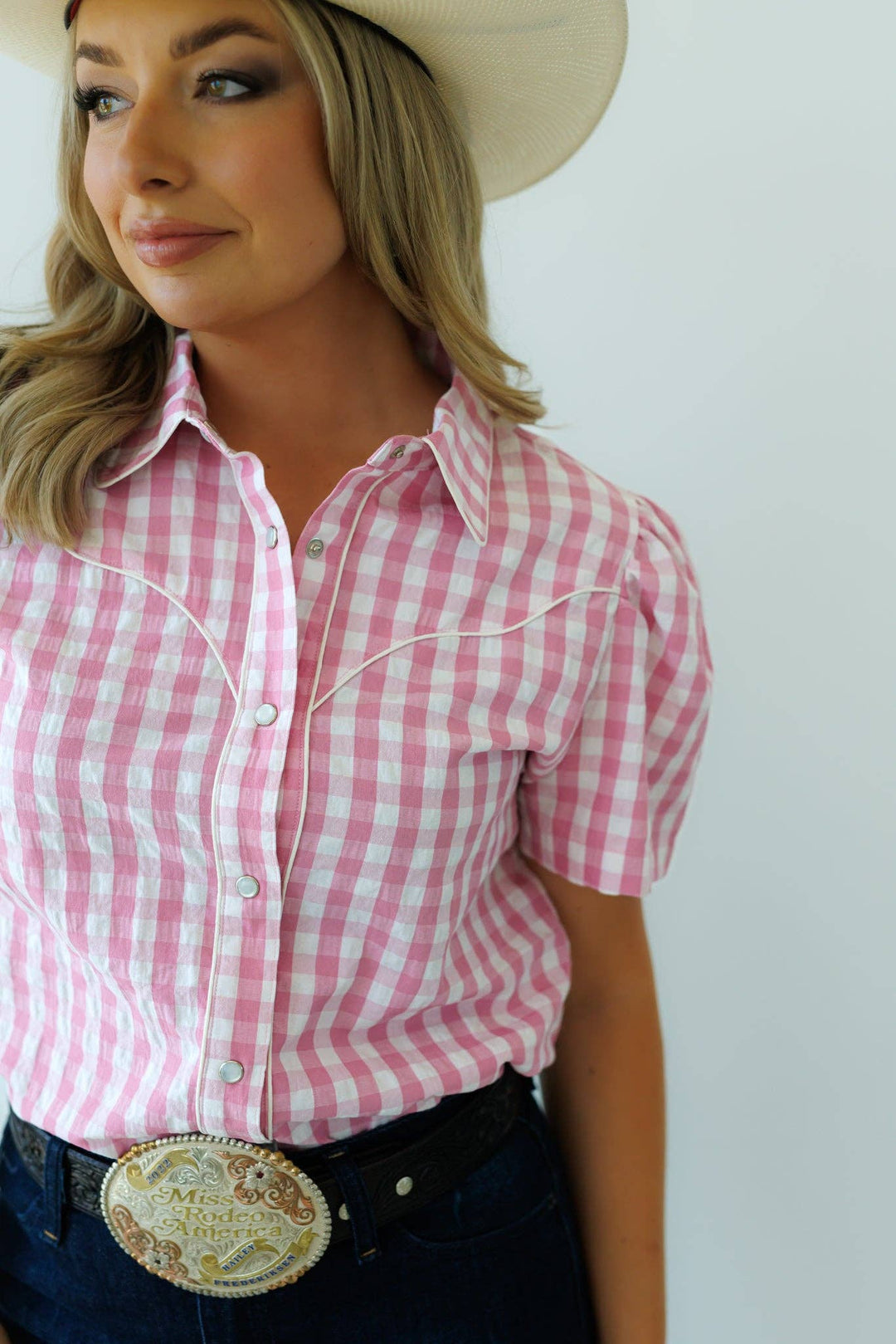 Pearl Snap, PInk Gingham