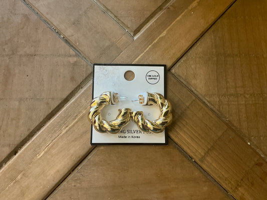 Chunky Gold dipped twisted hoops