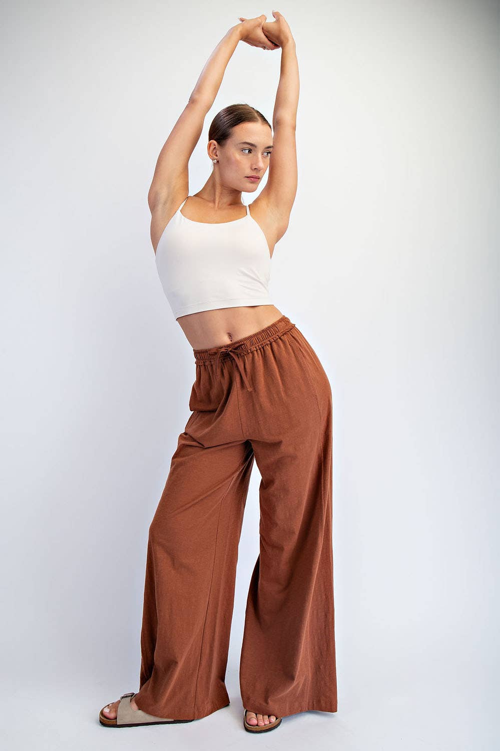 COTTON SLUB LOUNGING WIDE PANT