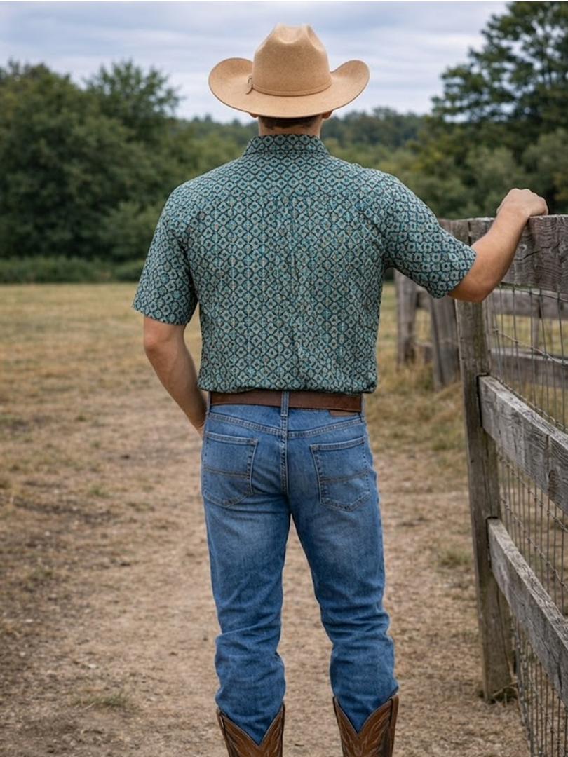 Men's Western Knit Polo with Snaps