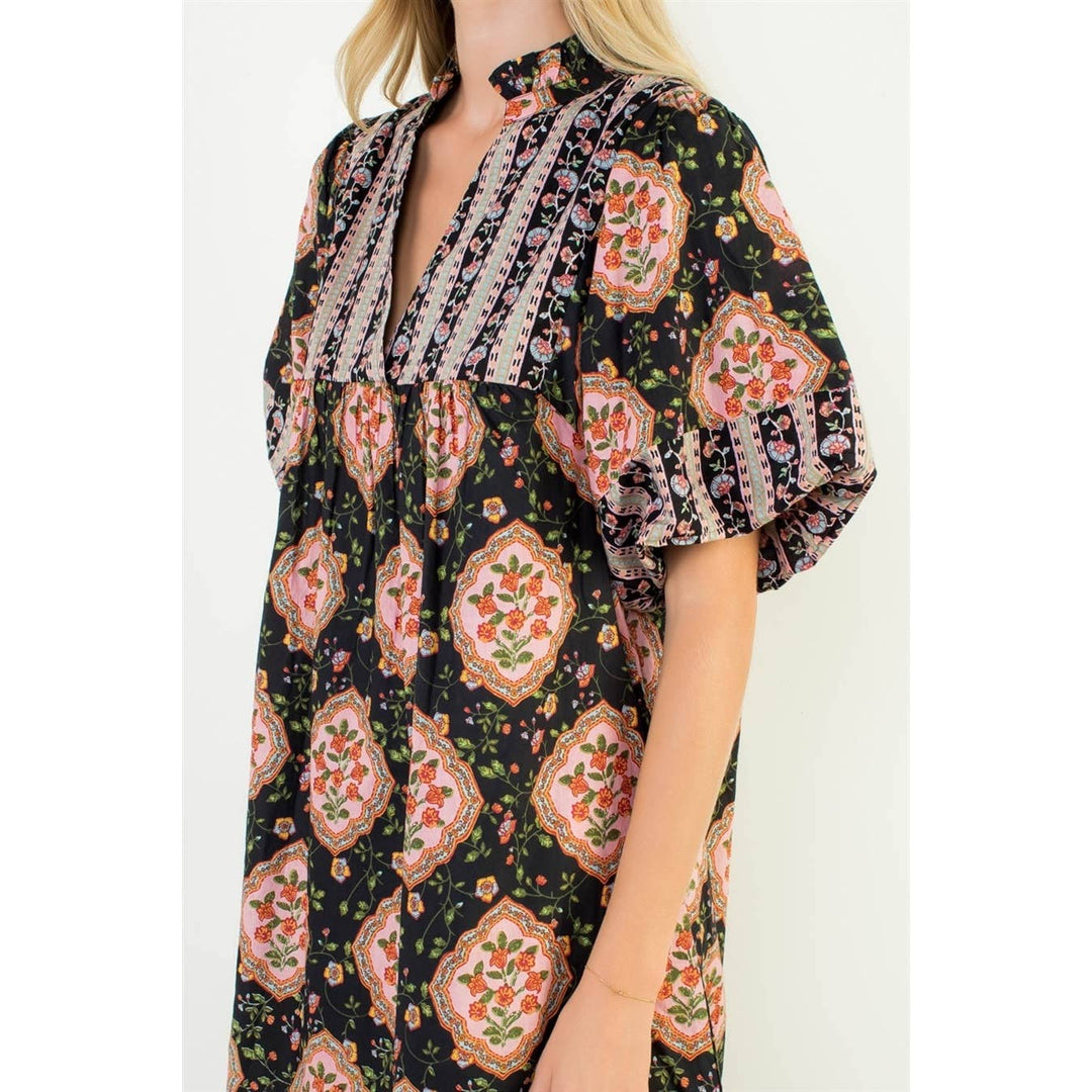 Puff Sleeve Floral Dress