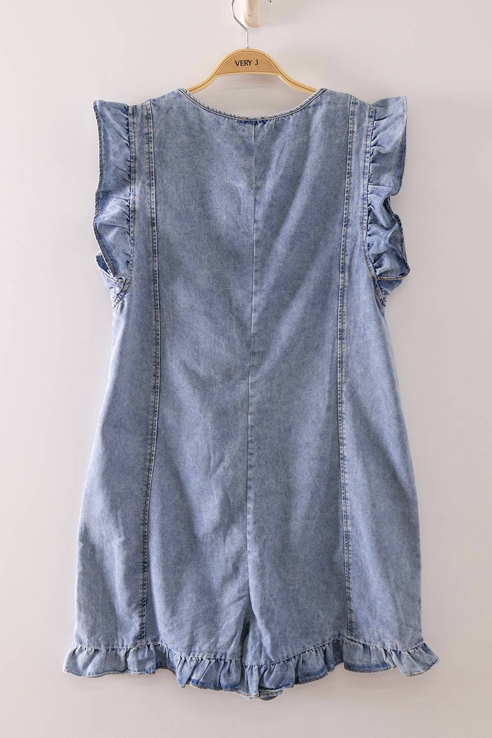 Ruffle Denim Romper