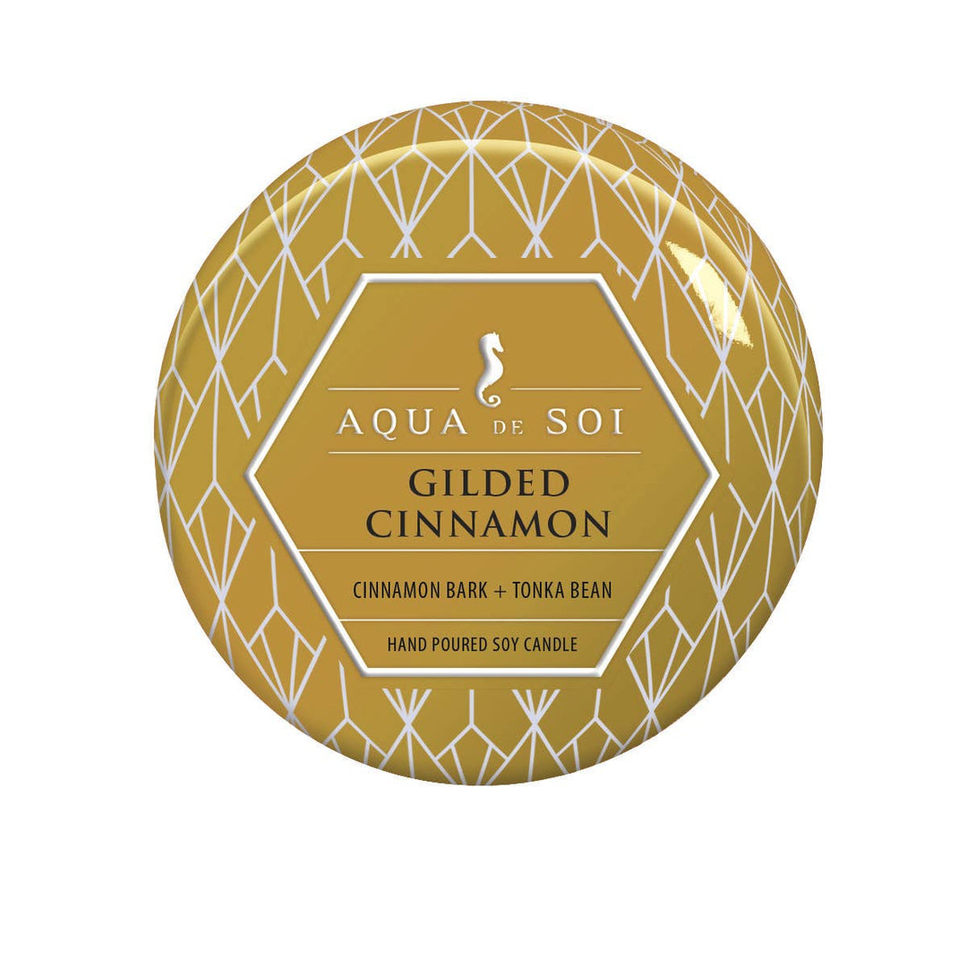 Gilded Cinnamon 4 oz Holiday Soy Candles Tin