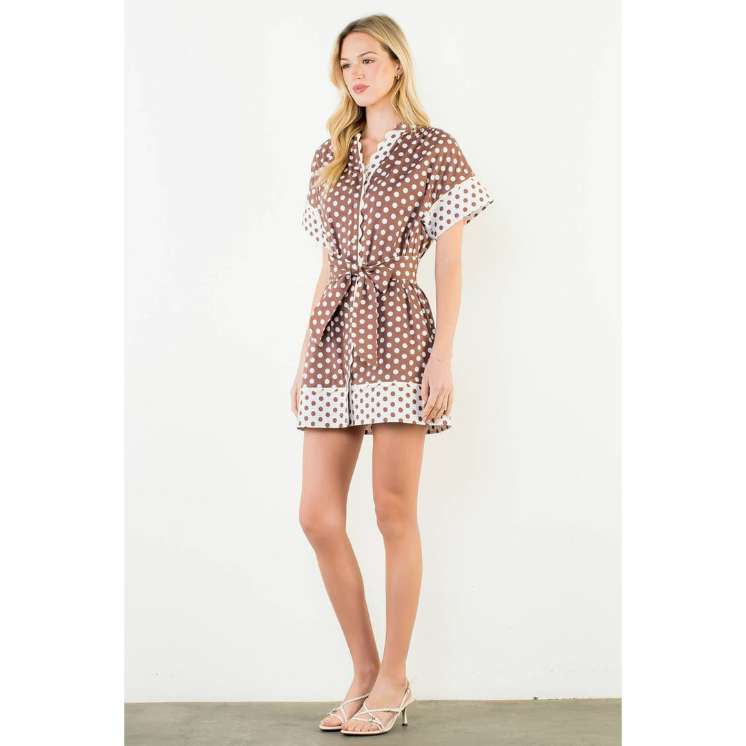 Short Sleeve Polka Dot Dress