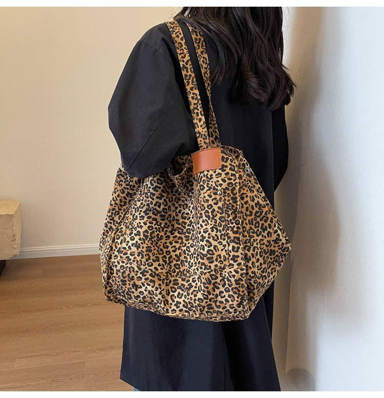 Leopard Print Large Capacity Tote Bag