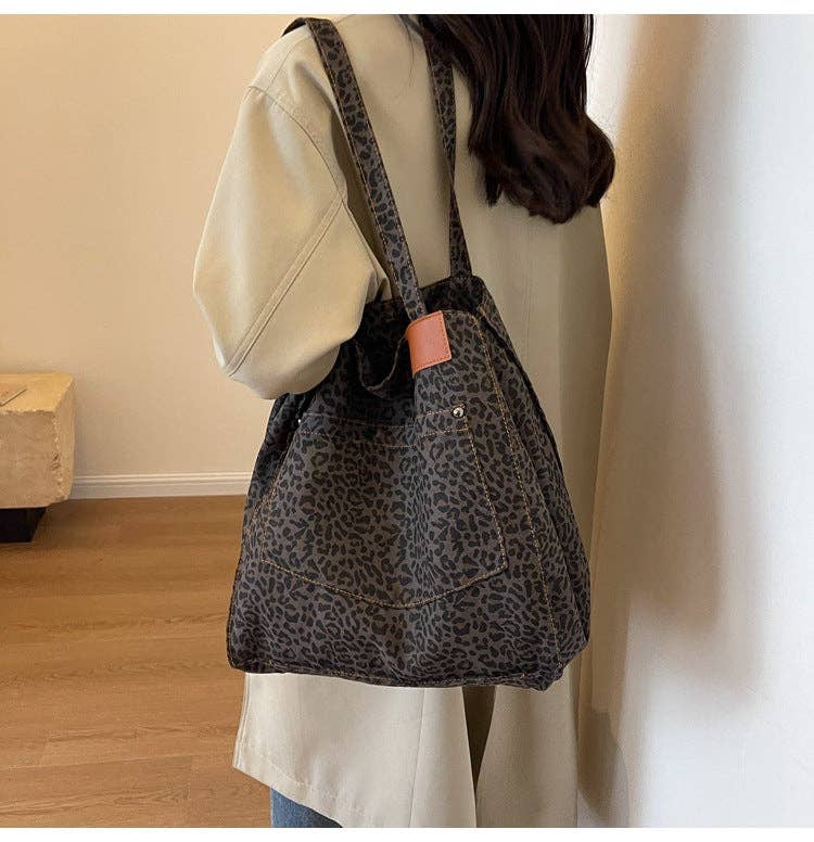Leopard Print Large Capacity Tote Bag