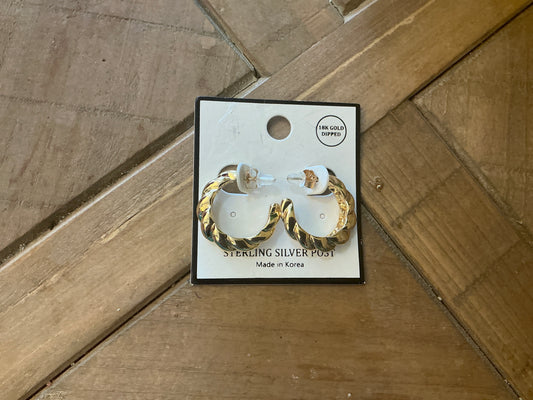 Gold dipped braided hoops