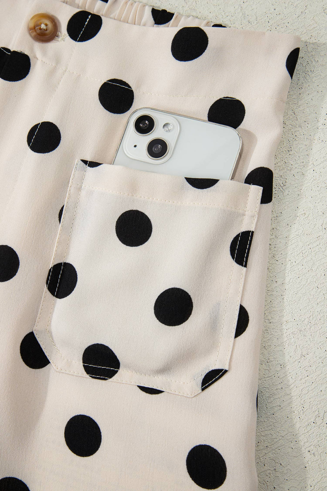 Polka Dot Patched Pocket Ankle Loose Pants S-4X