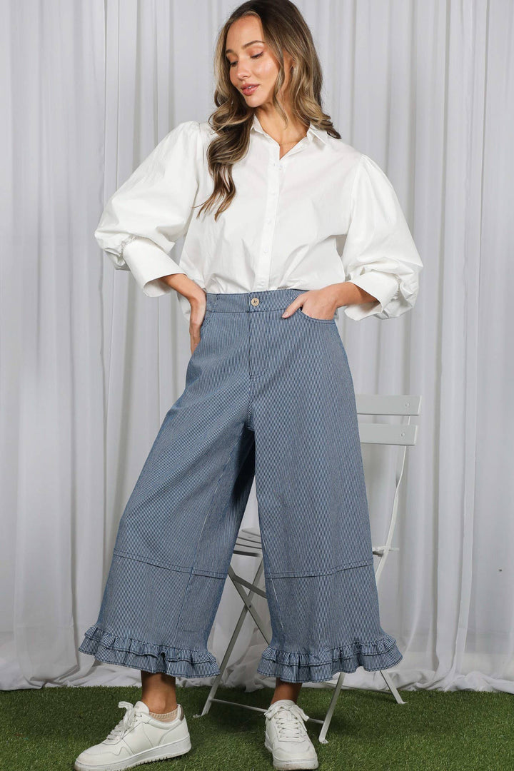 Short Puff Sleeve Button Down Shirt Top