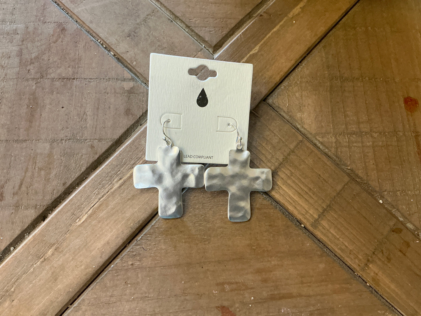 Silver cross earrings
