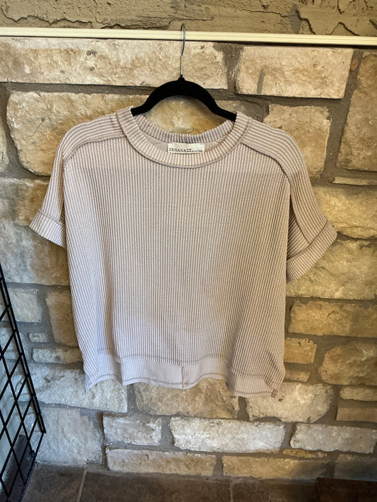 TAN Ribbed Top