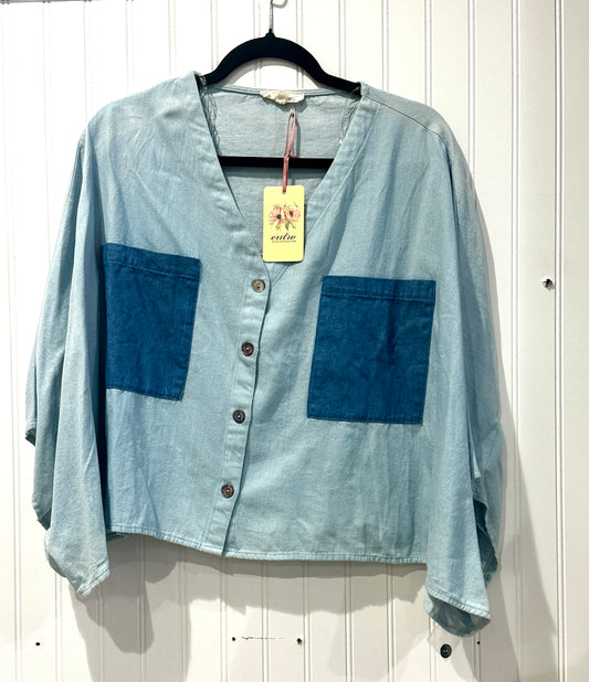 Denim Pocket Oversized top