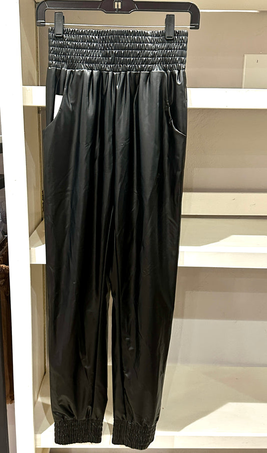 Faux Leather Jogger